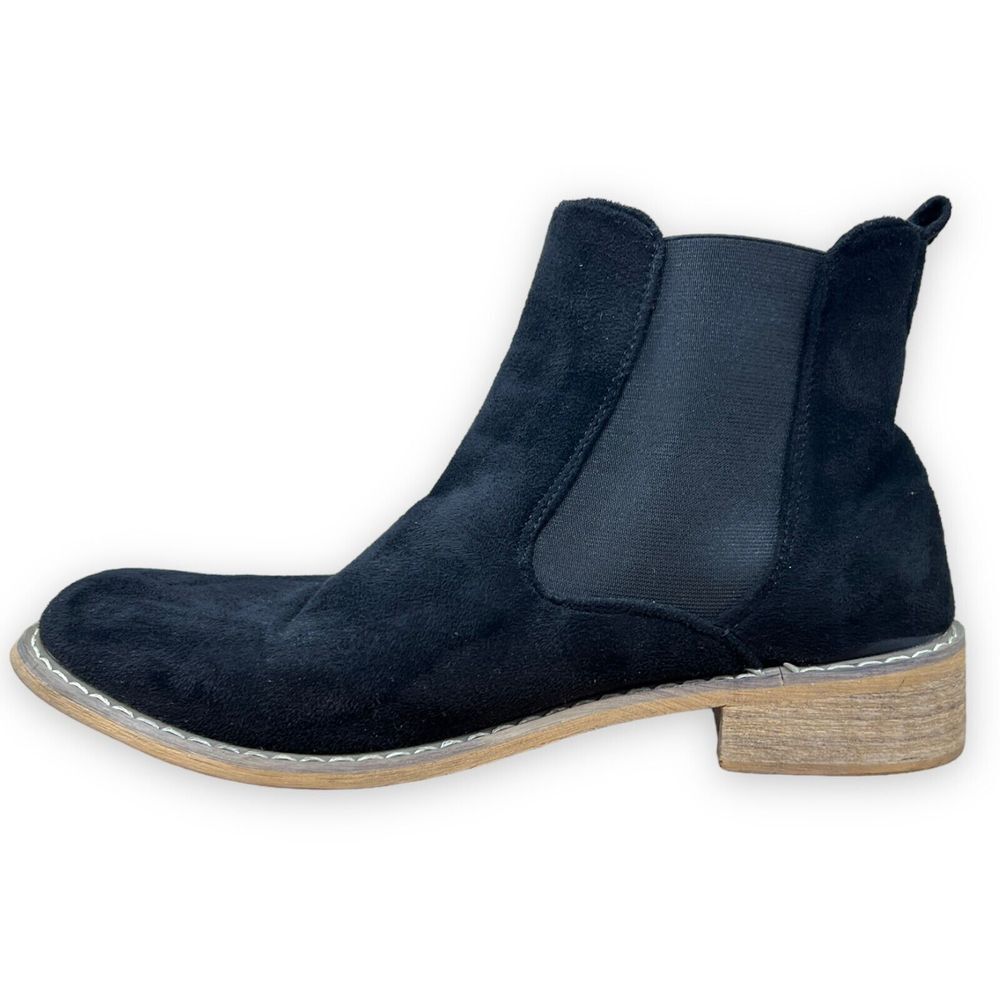 Seven7 Chelsea Boots Men Size 9 Black Oakwood Chelsea Urban Chic Faux Suede‎ - Picture 9 of 12